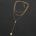 Popular Jewelry Cross Border Retro Alloy Flower Coin Pendant Multi Layer Clavicle Chain Necklace For Women_ipsvogv.com