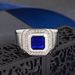 Classic Luxurious Temperament Micro Paved Square Diamond Blue Zircon Ring Band_ipsvogv.com