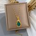 Water 【 】 Drop Sensation Warm Stone Light Luxury Charm Gorgeous Full Diamond Necklace Women's Versatile Clavicle 【 】_ipsvogv.com