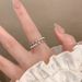 Pearl Exquisite Women's For Mangxing Zircon 2024 New Light Luxury And Unique Ring, Adjustable Opening Index Finger Ring ,_ipsvogv.com