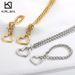 Women's Jewelry Set Fashion Exaggerated Heart Shaped Pendant Keel Chain Personality Titanium Steel Peach Heart Bracelet Necklace Jewelry Set_ipsvogv.com