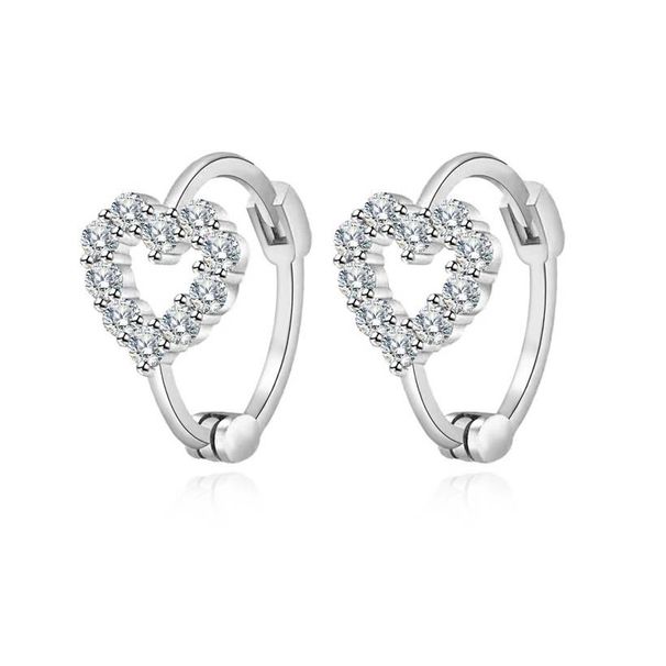 Women's Jewelry Moissanite Silver Heart Earrings With Rose Gold Plated Luxury Fashion Moissanite Earrings_ipsvogv.com