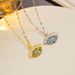Fashionable And Trendy New Product Titanium Necklace, Lucky Female Devil's Eye Set With Diamond Pendant, Stainless Steel_ipsvogv.com