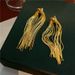 Heavy metal snake bone chain knot tassel earrings advanced sense of runway magazine style personality_ipsvogv.com