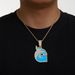 New Blue Drip Oil Dolphin Alloy Pendant For Men And Women, Personalized Animal Necklace, Cuban Chain_ipsvogv.com