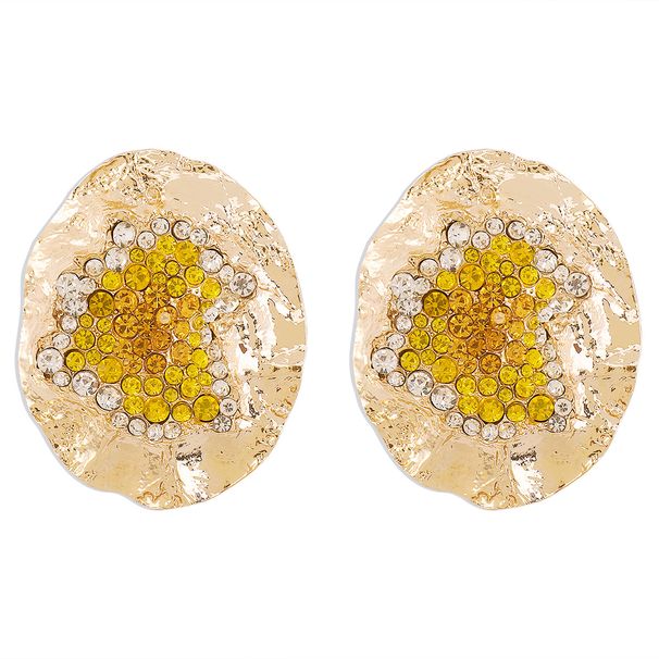 E11213 Antique Exaggerated Heavy Industry Geometric ZA Personalized Temperament Light Luxury Style Colorful Diamond_ipsvogv.com