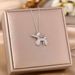 Exquisite Zircon Micro Inlaid Balloon Dog Necklace, Women's Light Luxury Niche Design, Stainless Steel Collarbone Chain,_ipsvogv.com