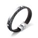 Fashion Ins Trend Classic Punk Style Stainless Steel Smooth Leather Multi-layer Woven Bracelet_ipsvogv.com