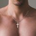 Hot Selling Stainless Steel Cross Necklace For Men's Figaro Chain Black Silver Gold Ten Pendant_ipsvogv.com