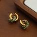 Women's Jewelry High End Light Luxury Personality Fashion Retro Titanium Steel Gold Plated Diamond Round Versatile Earrings Jewelry_ipsvogv.com