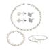 Pearl necklace earrings bracelet five piece set personalized pearl elastic clavicle necklace jewelry set for women_ipsvogv.com