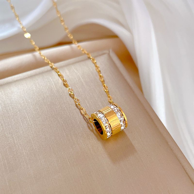 Full Body 【 Titanium Steel 】 Zircon Small Barbarian Waist Personality Extremely Simple, Genuine Gold Necklace In The 【 】 Simple,_ipsvogv.com