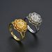 Unisex Version Of Rose Daisy Flower Ring Color Preserving Electroplating Hand Jewelry Opening Adjustable Ins Internet Celebrity Style_ipsvogv.com