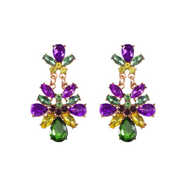 Personality fashion carnival alloy material flower shape earrings ladies vibrant party earrings_ipsvogv.com