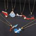 Stainless steel Russian Middle East map necklace popular personality oil drop titanium steel accessories_ipsvogv.com