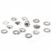 Fashionable Spider Snake Parachute 8-shaped Skeleton Cross Irregular Chain Joint Ring 15 Piece Set_ipsvogv.com