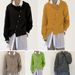 Women's Clothing oblique button irregular design lazy style sweater cardigan round neck knitted jacket _ipsvogv.com