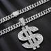 foreign Trade Fashion Cuban Necklace Jewelry Men Hipster Hip Hop Accessories Classic Dollar Pendant Factory Low Price_ipsvogv.com
