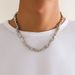 Vintage Irregular CCB Beads Choker Necklace for Men Punk Silver Color Collarbone Chain Hip Hop Party Jewelry Gift_ipsvogv.com