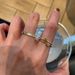 Square Sugar Zircon Double Layer For Women 2025, Light Luxury, High Quality, Fashionable, Versatile, Finger Ring,_ipsvogv.com