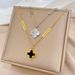 Body 【 Full Titanium Steel 】 Beimu Lucky Grass Flower Minimalist Wind Furnace Real Gold Necklace Female INS Mesh Red 【 】_ipsvogv.com