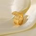 gold pleated pattern stainless steel ring niche INS Wind ring Women's titanium steel ring_ipsvogv.com