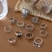 Skeleton Animal Ring Exaggerated Wings, Love Drops Oil, Crying Face Chain, 12 Piece Set Of Rings_ipsvogv.com