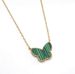 High Version Fanjia Butterfly Women's Four-leaf Clover Necklace Sier Rose Gold Collarbone Chain White Fritillary_ipsvogv.com
