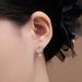 Sterling Silver Earrings, Moissanite Half Moon Earrings, Ear Studs With Diamonds, Light Luxury, Exquisite Niche, Internet Celebrity Female Earrings_ipsvogv.com
