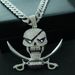 Full Diamond Pattern Men's Alloy Large Pendant With Exaggerated Personality And Domineering Halloween Skull Necklace_ipsvogv.com
