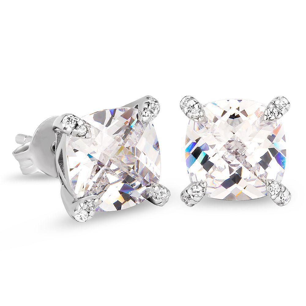 Hip Hop Zircon Earrings for Men 8mm Turtle Face Fat Square Color Diamond Earrings Jewelry_ipsvogv.com