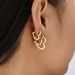 Women’s Jewelry Set Fashion Hot Sale Real Gold Brass Electroplating Simple And Versatile Golden Heart Shaped Three Piece Earrings And Ear Buckles_ipsvogv.com