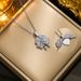 creative openable clover pendant necklace trendy love wings can be engraved clavicle women_ipsvogv.com