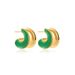 Unisex New Enamel Enamel C Shaped Oil Drop Earrings For Women Small Exquisite Simple Versatile And Fashionable Earrings_ipsvogv.com