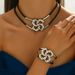 Women’s Jewelry Set Fashion Lucky Twisted Pendant Necklace Bracelet Set Double Layer Temperament Hot Selling Jewelry_ipsvogv.com