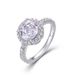 S925 Silver Millennium Rose Cut 3A Zirconium Ring Surrounded By White Zirconium Finger Ring Light Luxury Fashion Simple_ipsvogv.com