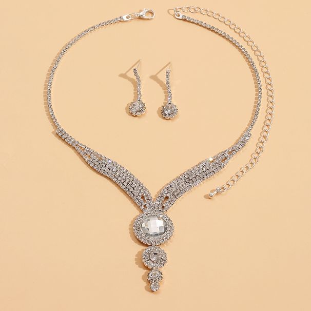 Women’s Jewelry Set Fashion Hot Selling Jewelry Sets Hot Selling Jewelry Multi Color Gemstone Necklace Earrings 2 Piece Set_ipsvogv.com
