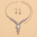 Women’s Jewelry Set Fashion Hot Selling Jewelry Sets Hot Selling Jewelry Multi Color Gemstone Necklace Earrings 2 Piece Set_ipsvogv.com