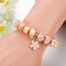 Panjia's New Alloy Diamond Large Hole Beads DIY Pink Flower Pendant Panjia Bracelet Girl_ipsvogv.com