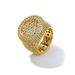Men's Jewelry Personality Hip Hop Zircon Round Full Diamond Ring Men's High End Fashion Accessories_ipsvogv.com