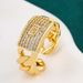 High End, Personalized Fashionable Geometric Zircon With Full Diamond Cuban Chain And Open Ring Design_ipsvogv.com