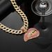 Personalized Full Diamond Red Pendant For Men, Trendy Cuban Chain Hollow Out Alloy Rhinestone Sexy Lip Necklace_ipsvogv.com