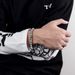 Volcanic Natural Stone White Pine Elastic Cord Stainless Steel Hip-Hop Beaded Simple Men's Round Bead Bracelet_ipsvogv.com
