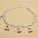 novel rhinestone Cherry necklace hip hop tennis Cherry pendant single row micro inlay full diamond necklace _ipsvogv.com
