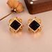 Vintage Earrings, Retro Caramel, Elegant Jewelry, Earrings, High End Female Square Three Dimensional Earrings_ipsvogv.com