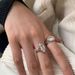 Temperament Water Drop Zircon Female Fashion Devil's Eye Open Ins Finger Ring_ipsvogv.com