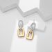 Simple two color earrings autumn and winter temperament female earrings light luxury commuter earrings high grade symmetrical earrings for women_ipsvogv.com