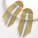 Personality exaggerated colorful full diamond tassel earrings high end super flash design earrings temperament earrings_ipsvogv.com