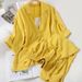 Women's suits fashion spring and summer loose suit collar three-quarter sleeves jacket nine-point wide-leg pants suspenders three-piece suit_ipsvogv.com