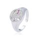 Unisex Fashion Personality Copper Plated Gold Micro Inlaid Zircon Expression Ring Female Hip Hop Style Trendy Ring Accessories_ipsvogv.com